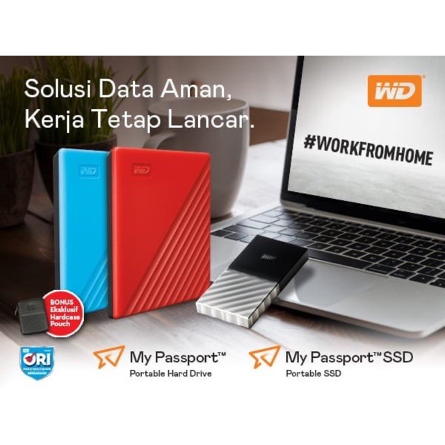 WD My Passport NEW Model 1TB/2TB/4TB/5TB/6TB - HDD Hardisk External - Garansi Resmi