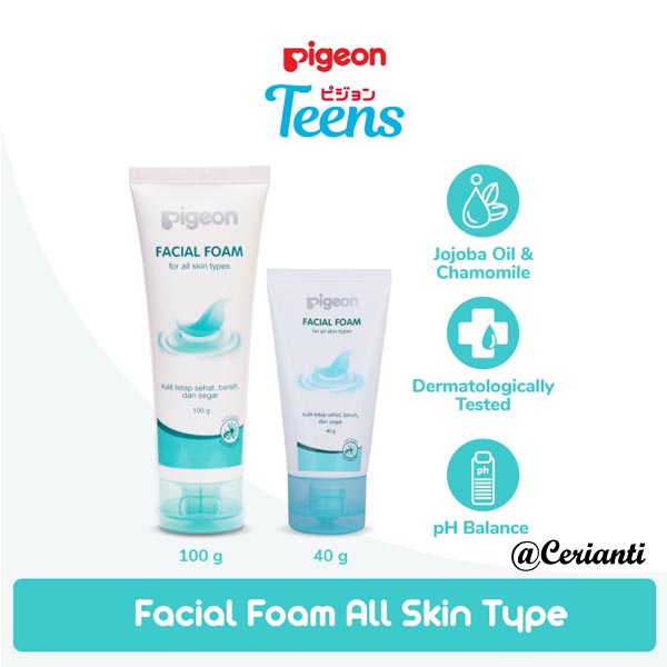 [SEMUA JENIS KULIT WAJAH] [40ML | 100ML] [BPOM] Pigeon Teens Facial Foam for All Skin Types / Sabun Muka / Pembersih Wajah 40ml |