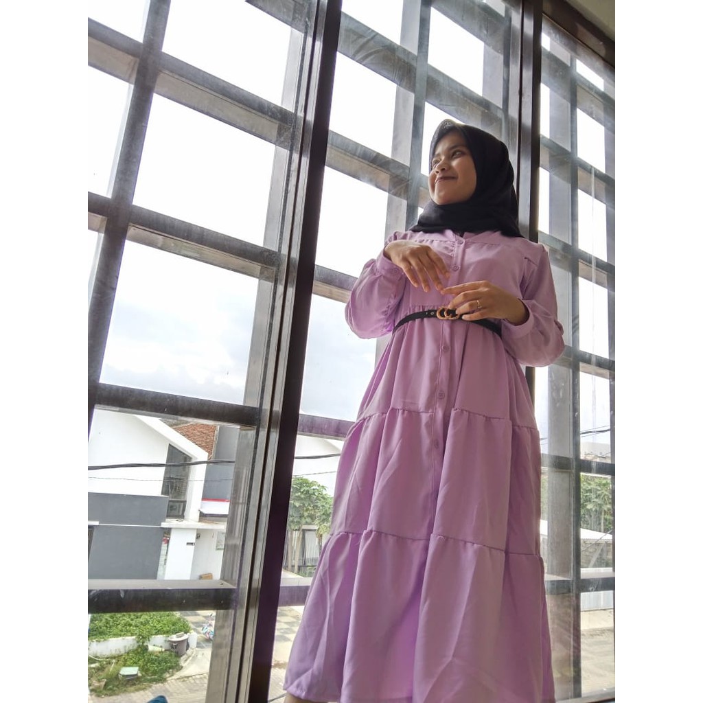 MELODI BALON DRESS RAPUNZEL PUFF PEPLUM qeiza