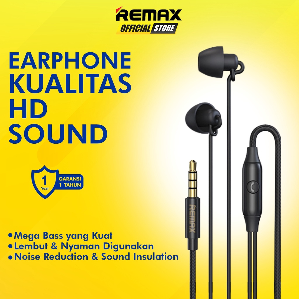 Remax RM-208 Wired Sleep Earphone Garansi Resmi / Earphone Murah / Earphone Terbaik / Earphone Remax