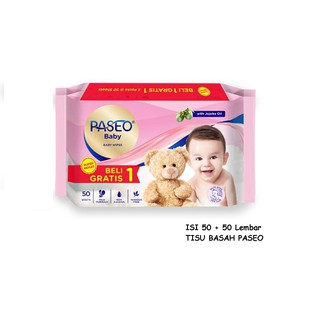 Tisu Basah PASEO Baby Wipes 50s Beli 1 Gratis 1 / Tissue