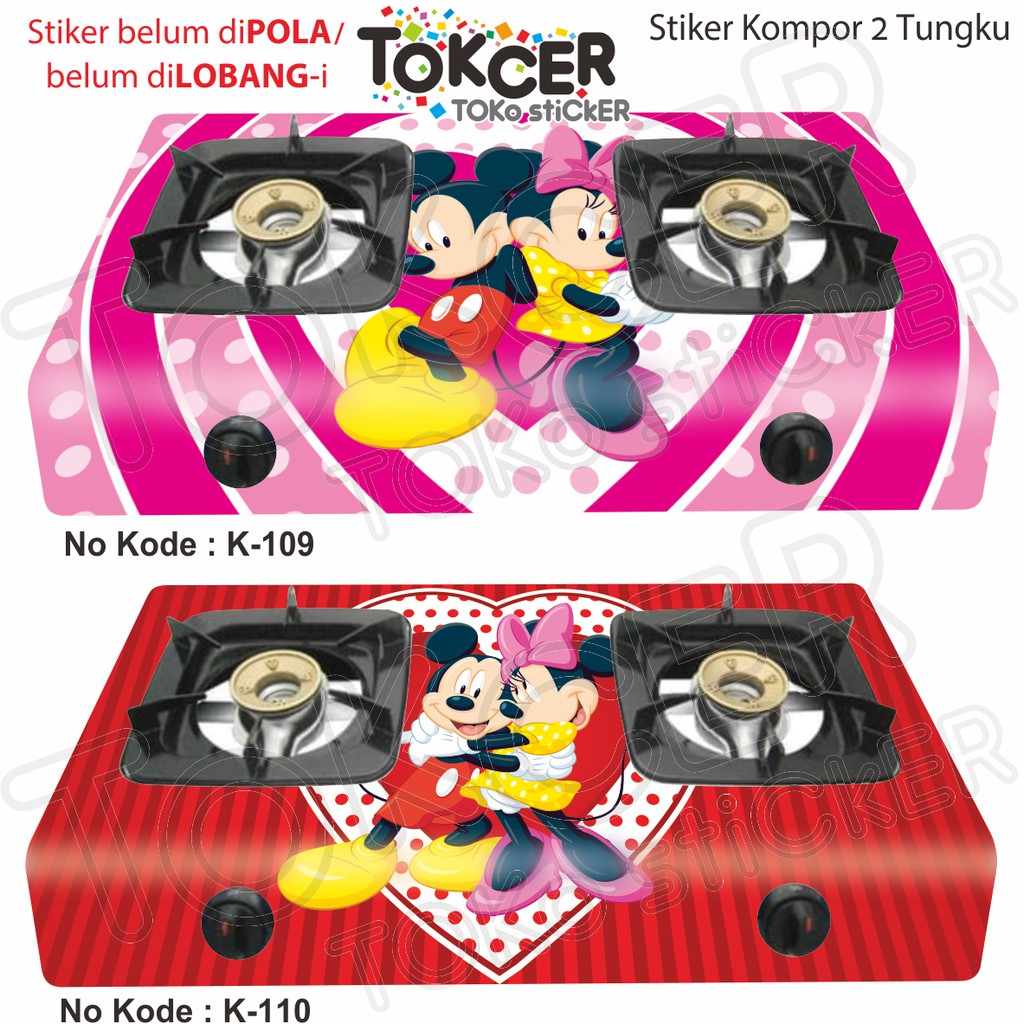 Stiker Kompor 2 Tungku Mickey dan Minnie