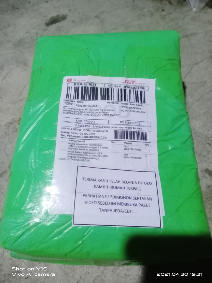 Terpal Kolam Ikan Ukuran Mini 140cmx50cmx30cm  Type A5 100% Original { Kwalitas Sedang }