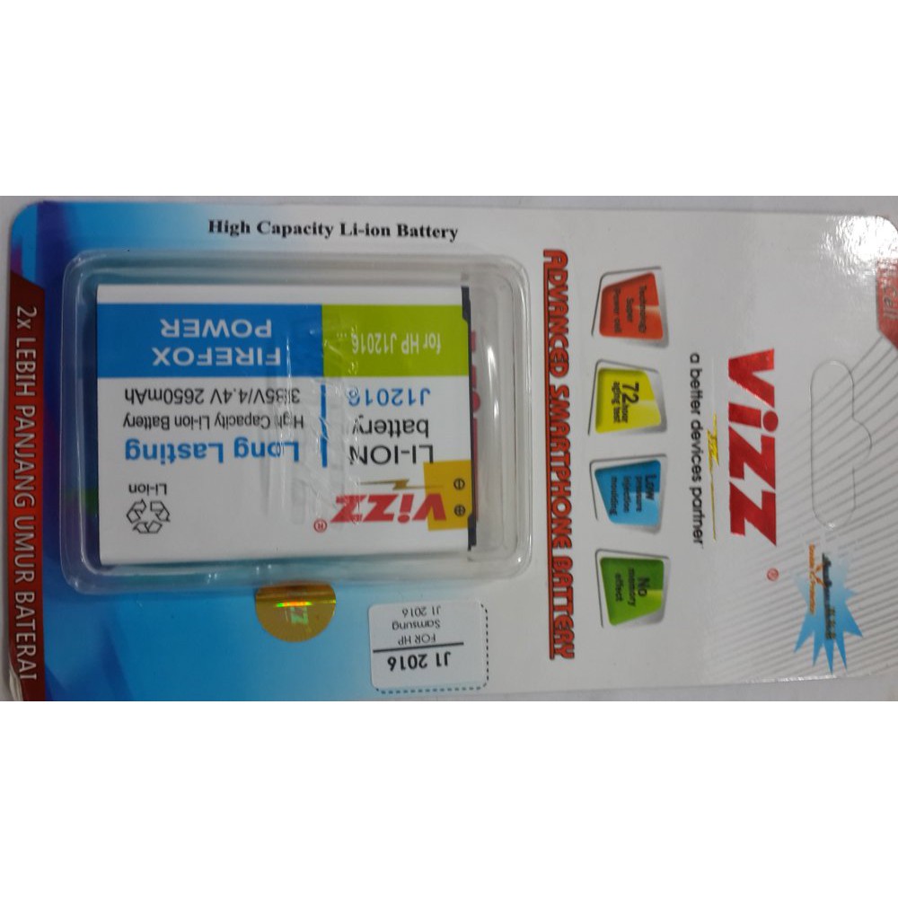 Dijual baterai batt batre battery double power vizz samsung galaxy j1 2016 Obral