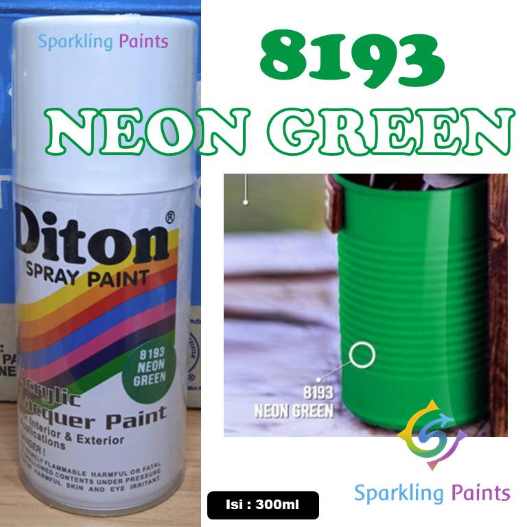 Pilox Diton Neon Green 8193 300ml Warna Hijau Neon Metalik Frame Sepeda Motor Mobil Pylox Pilok