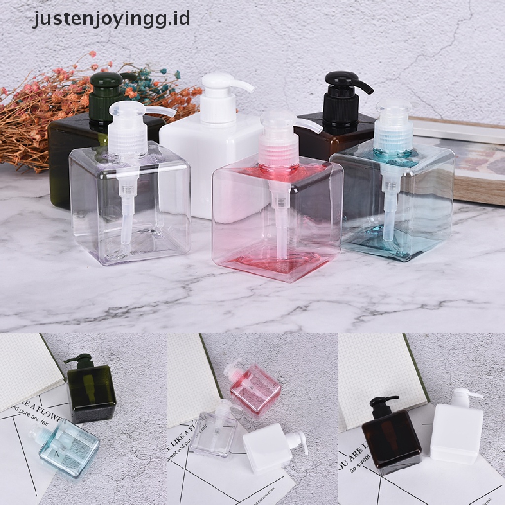 // justenjoyingg.id // 250ml Lotion Bottle Square Empty Plastic Bottle Shampoo Face Wash Bottle ~