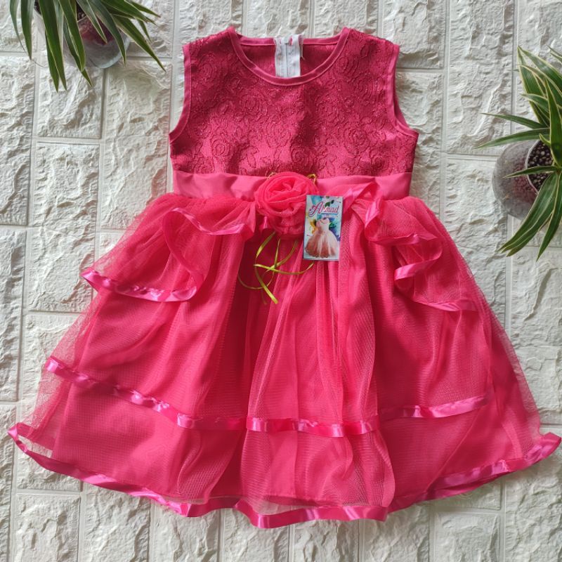 Dress Bilqis uk Bayi 3-4th / Dres Yukensi Murah Baby Baju Anak Perempuan Gaun Pesta