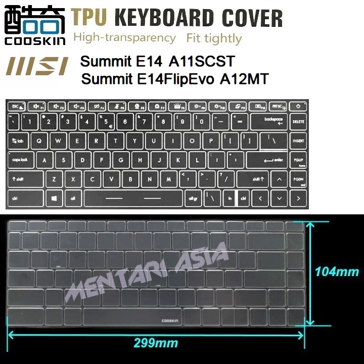Keyboard Protector MSI Summit E14 - COOSKIN Premium TPU CLEAR