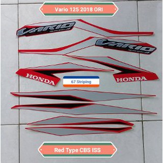 Stiker Striping Motor Honda Vario 125 Cbs Iss 2018 Merah Shopee