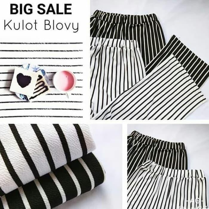 [COD] KULOT SALUR / STRIPE PANTS - celana kuot panjang wanita garis casual vintage