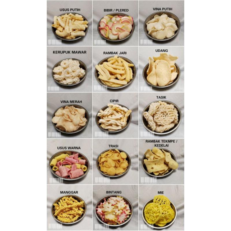 

MACAM MACAM KERUPUK SUDAH MATANG KEMASAN 250 & 500 GRAM