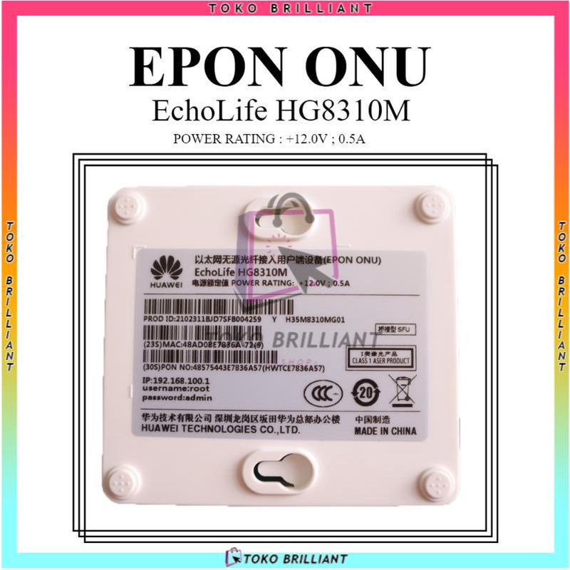 ECHOLIFE HG-8310M HUAWEI EPON TERMINAL ONU FIBER OPTIC MODEM SC UPC TERBARU