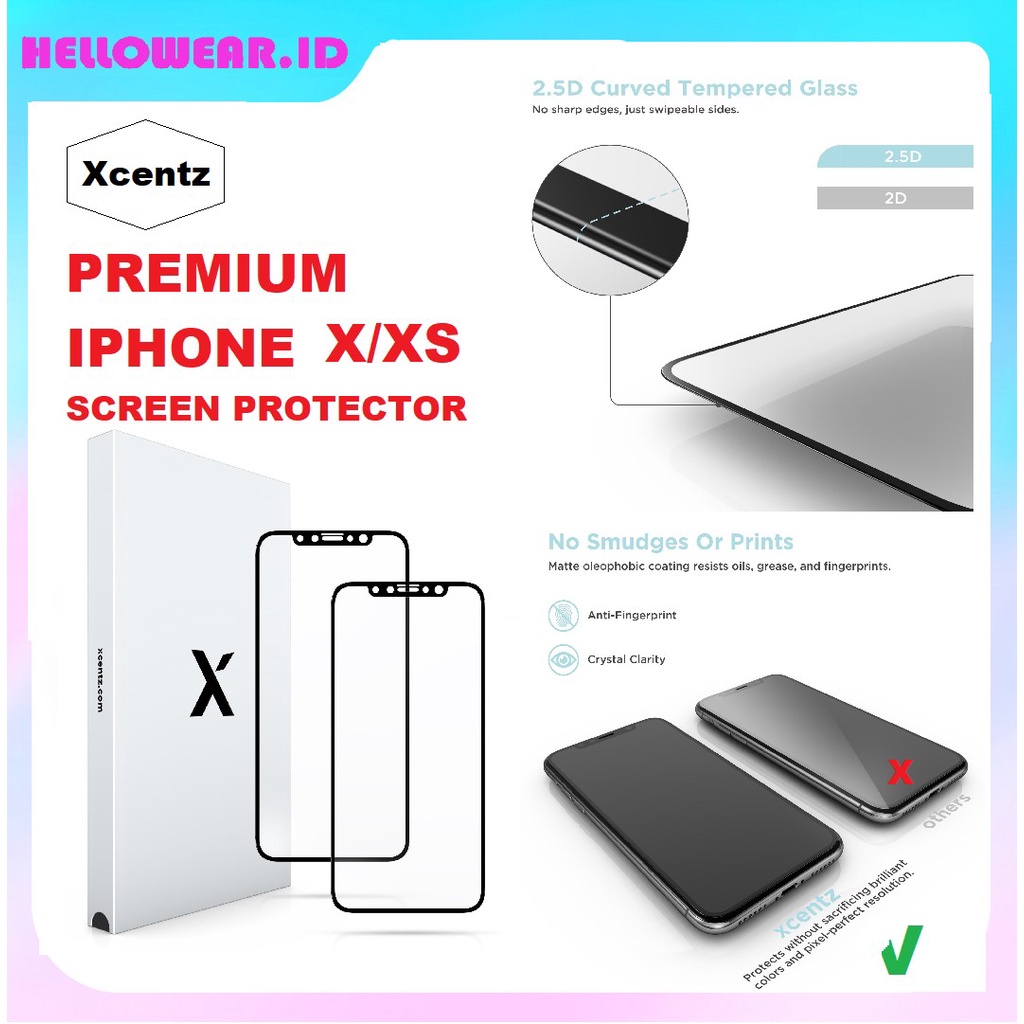 2pcs SCREEN PROTECTOR IPHONE X XS MAX ANTI GORES IPHONE TEMPERED GLASS