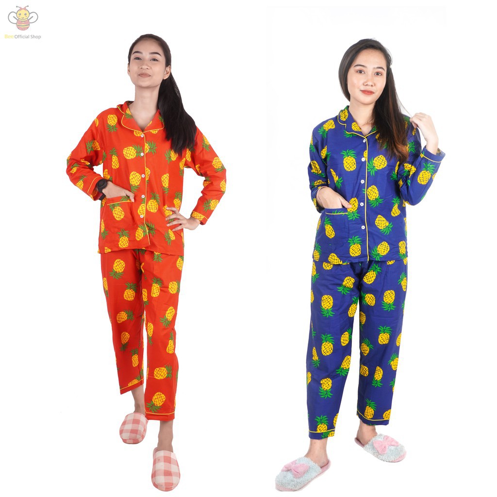 BEE - Piyama Dewasa PP Karakter / Baju Tidur Wanita Lengan Panjang Hongru PP