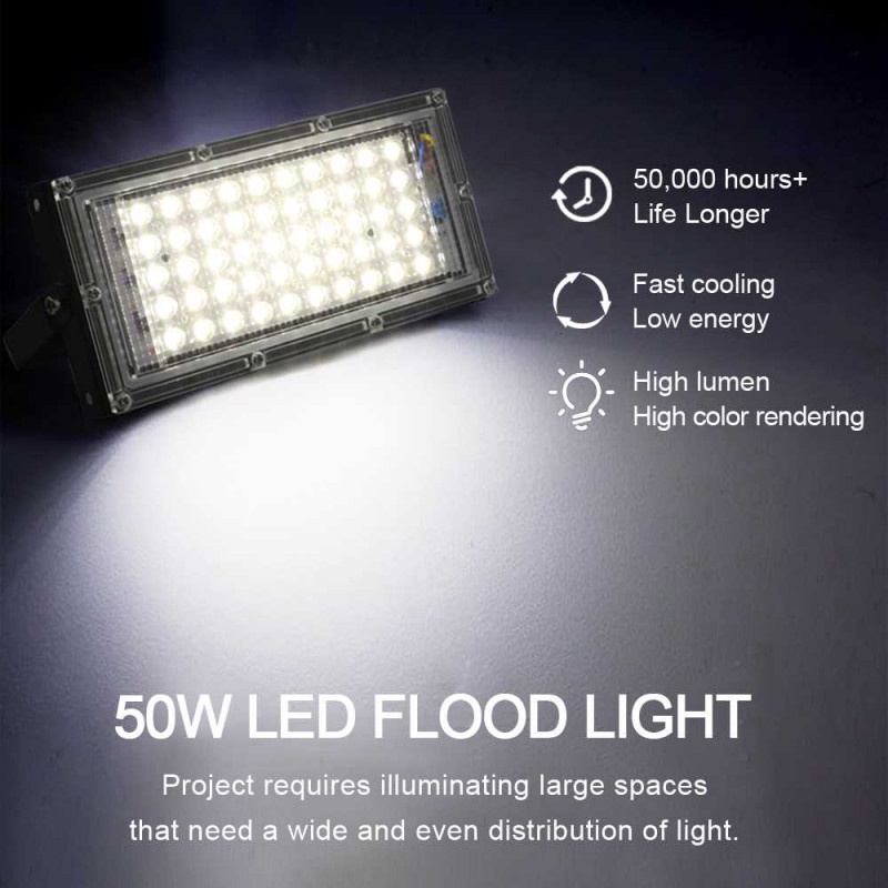 Lampu Sorot Hias Taman Rumah Flood Light 4500 Lumens 50W Waterproof