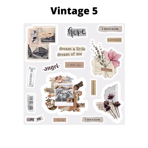 Sticker Pack Journal Sticker Vintage Scrapbook Aesthetic