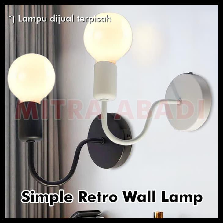 KAP LAMPU GANTUNG SIMPLE RETRO WALL LAMP EDISON - HITAM