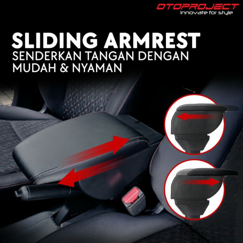 OTOPROJECT CONSOLE BOX ARMREST ALL NEW BRIO, BRIO, IGNIS, BRV, MOBILIO Console Box With Usb Charging