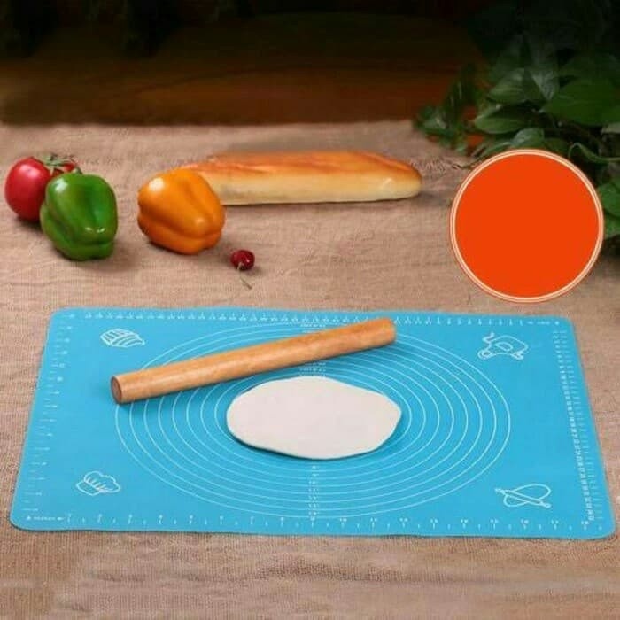 

KUE-PENGHIAS-ALAT- SILICONE MAT SILMAT SILPAT ALAS ADONAN GILINGAN FONDANT KUE 40 X 50 CM - BIRU