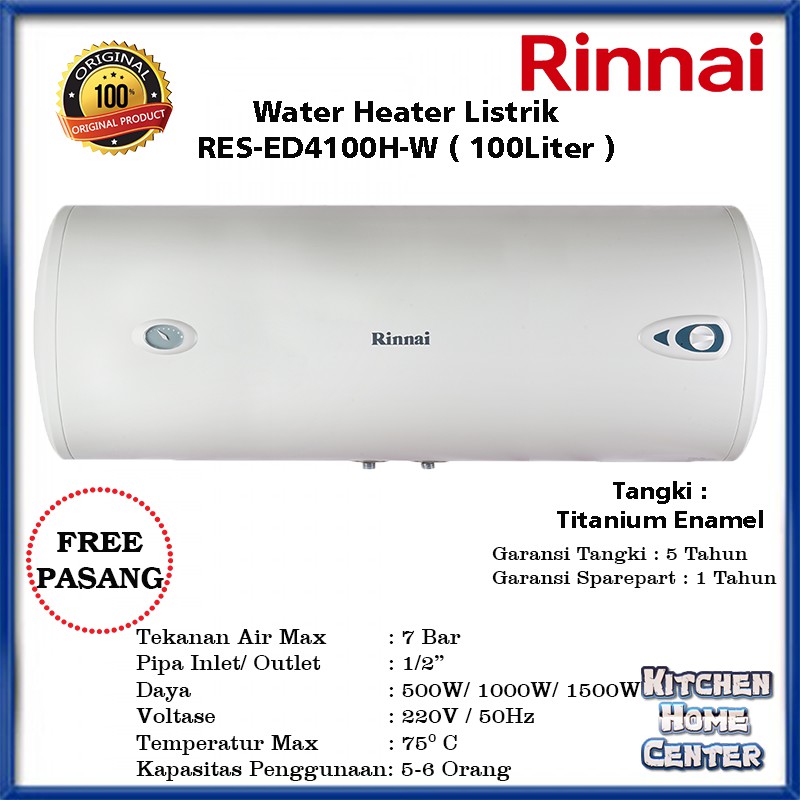 Water Heater Listrik Rinnai RES-ED4100H-W