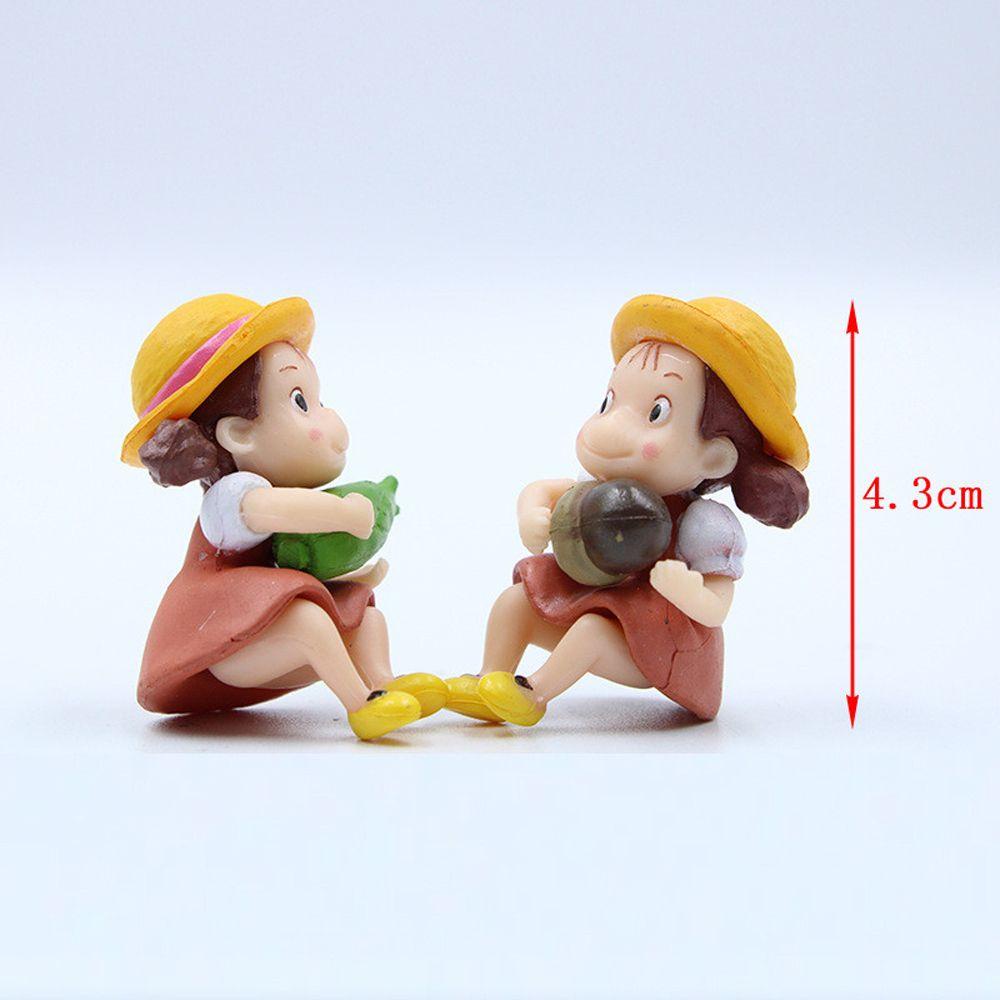 Lanfy Xiaomei Figure Ornamen Kecil Dekorasi Mobil Taman Miniatur Hayao Miyazaki Action Figure Landscape