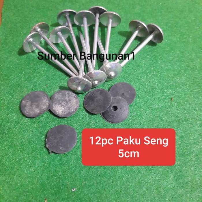 Paku payung 5cm (15pcs) paku fiber atap asbes plastik