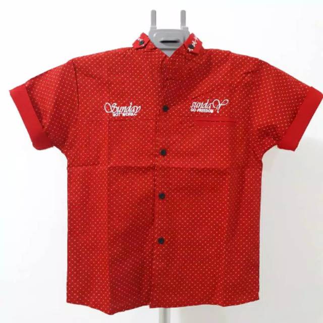 Kemeja Anak Laki-Laki Katun Bordir, Baju Anak Cowok Keren Baju Natal Anak