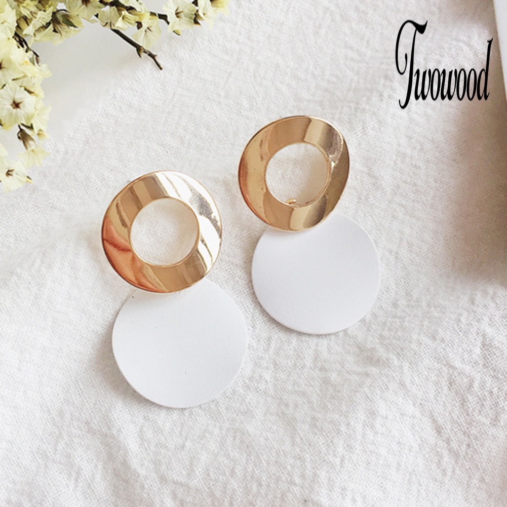 Anting Stud Bentuk Bulat Model Hollow Out Untuk Wanita