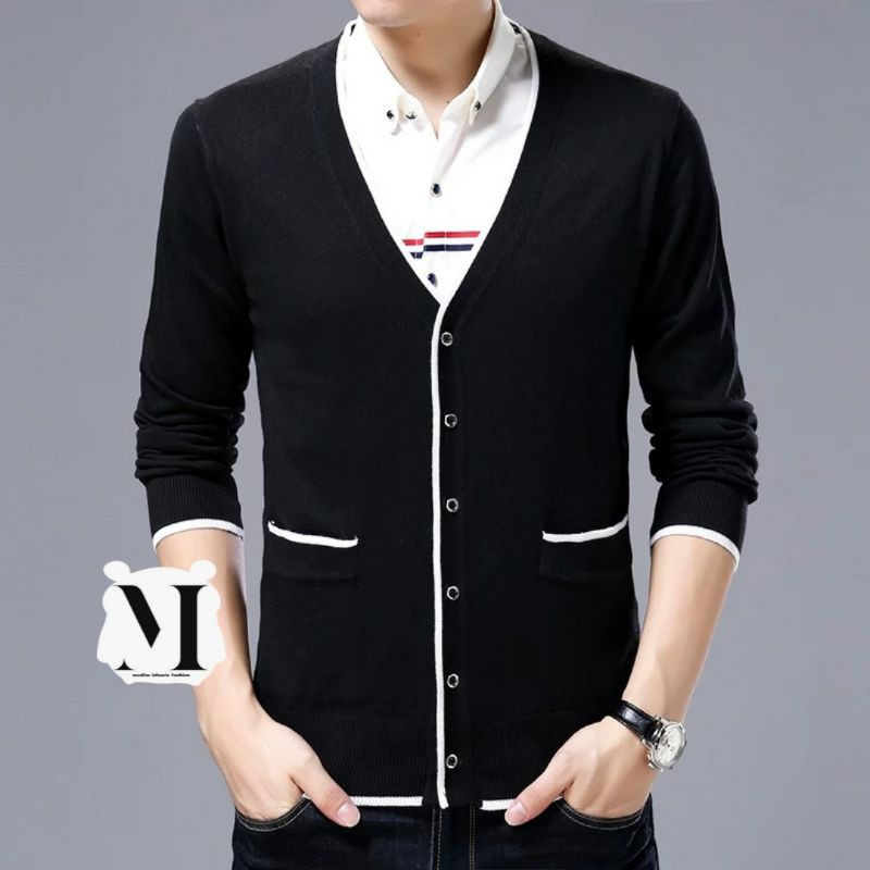 sweater rajut cardigan pria