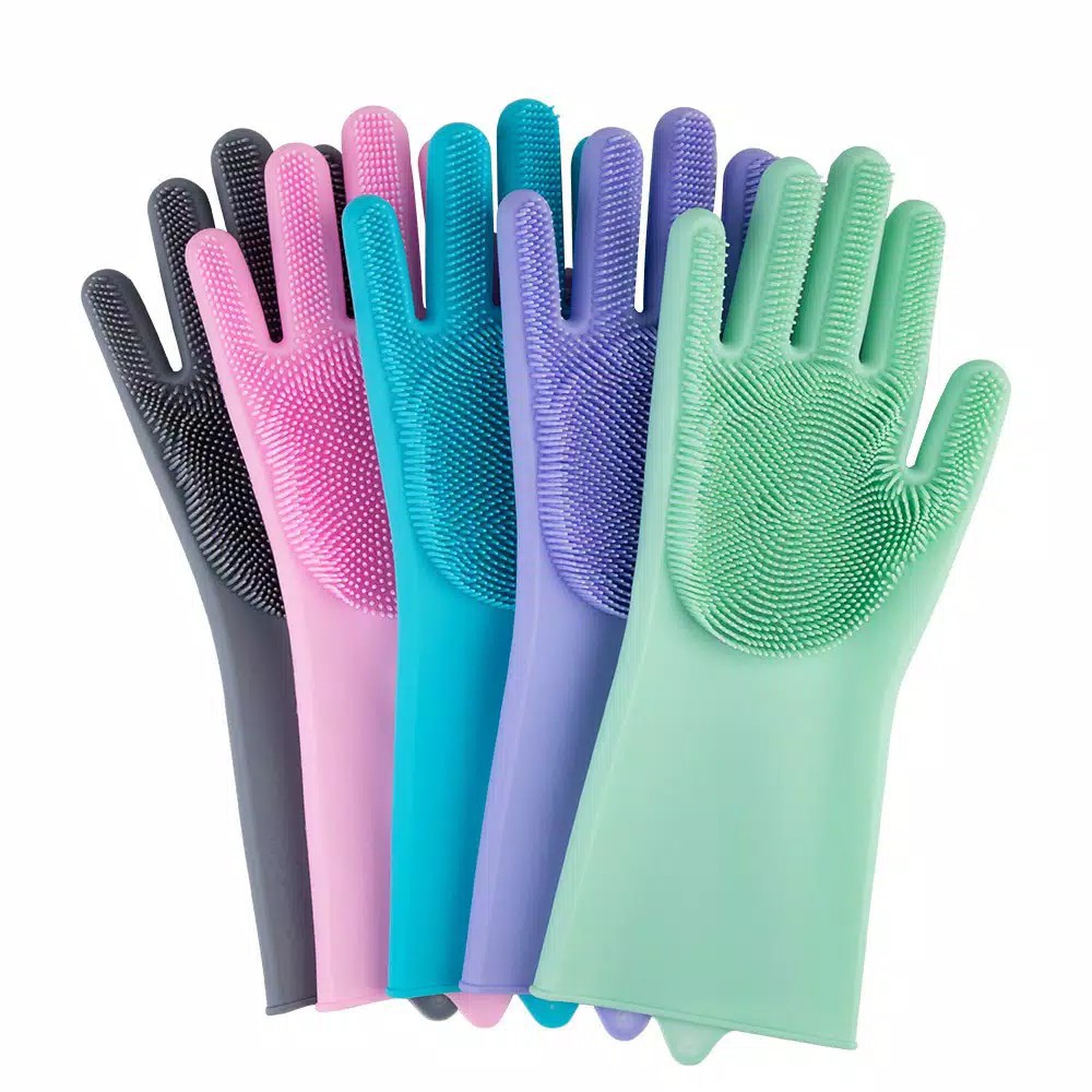 DISHWASHING GLOVES MAGIC Sarung Tangan Spons Sarung Tangan Cuci Piring Sarung Tangan Silikon Cuci Piring Sarung Serbaguna Silicone