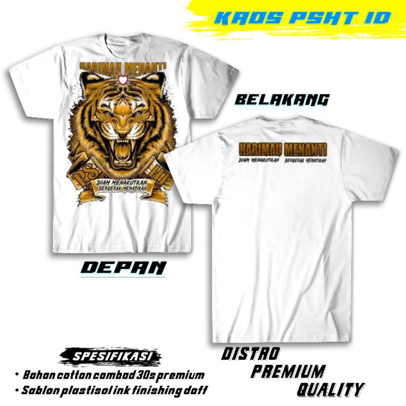 KAOS PSHT HARIMAU MENANTI SPECIAL EDITION  - PUTIH /BISA COD/BAHAN DISTRO