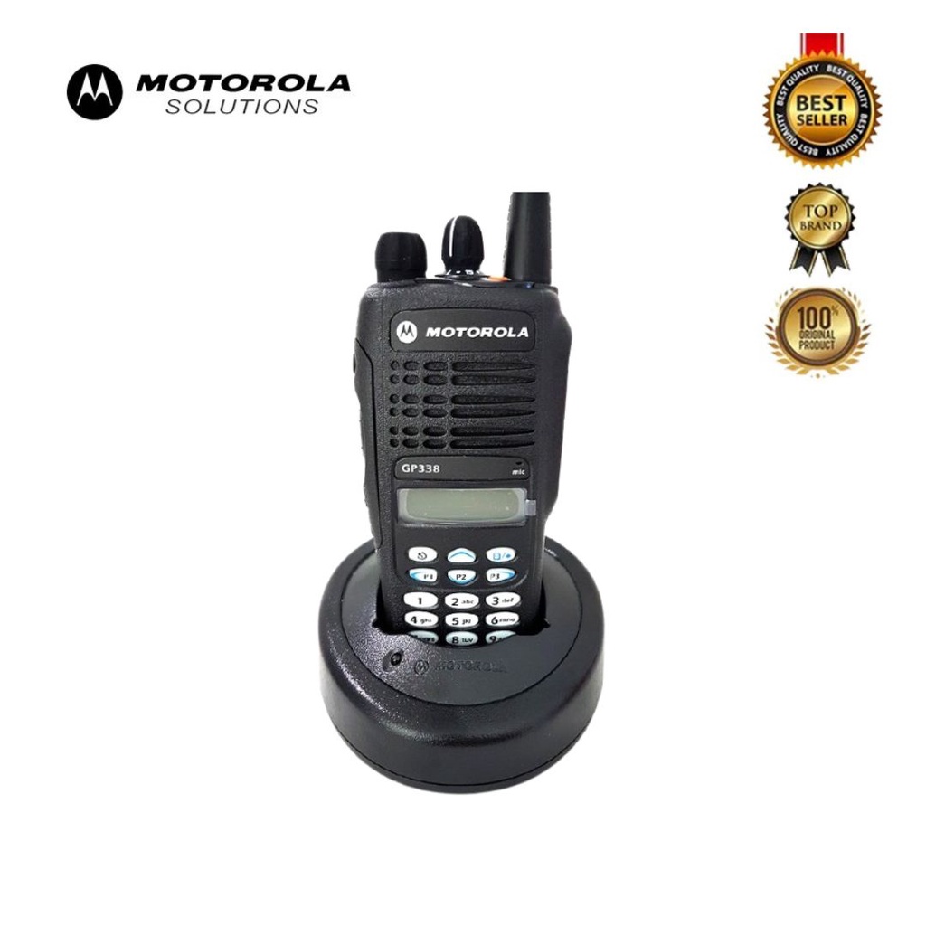 HANDY TALKY MOTOROLA GP 338 UHF 403-470 MHZ NEW GARANSI RESMI POSTEL