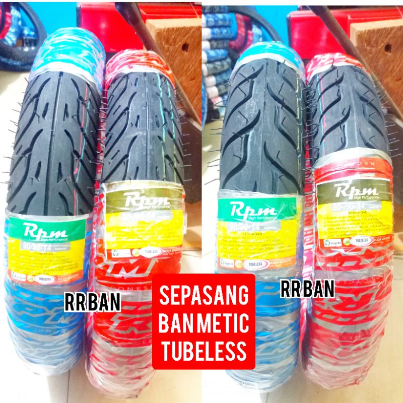 paket hemat sepasang ban montor matic tubeles 80/90-14 dan 90/90-14 ban honda beat vario spacy spin 