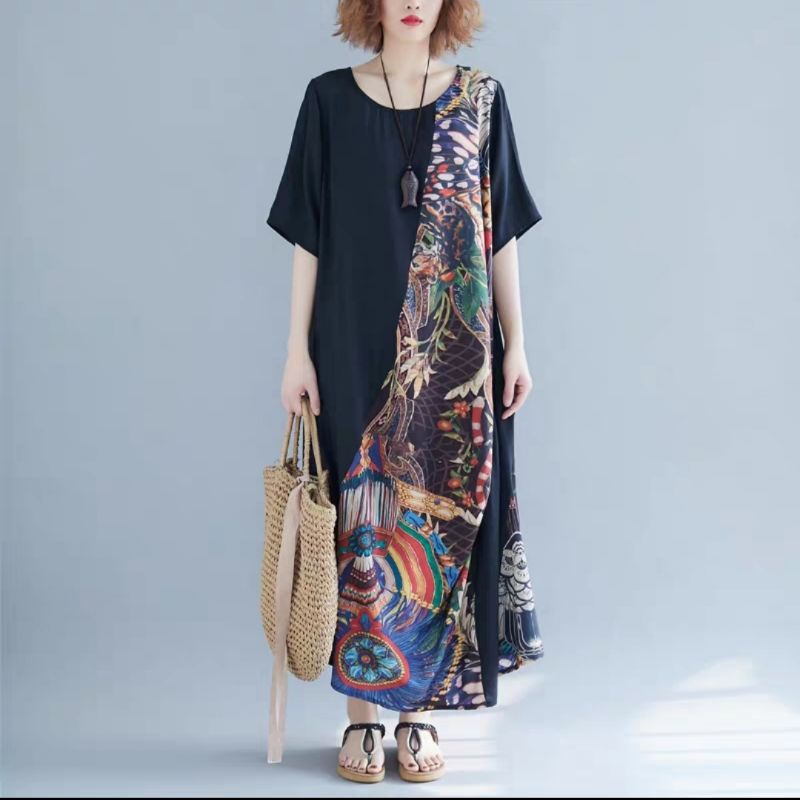 MDLV ~ 73006 Divania Loose Dress Oversize Dress Maxi Long Dress Fashion Import