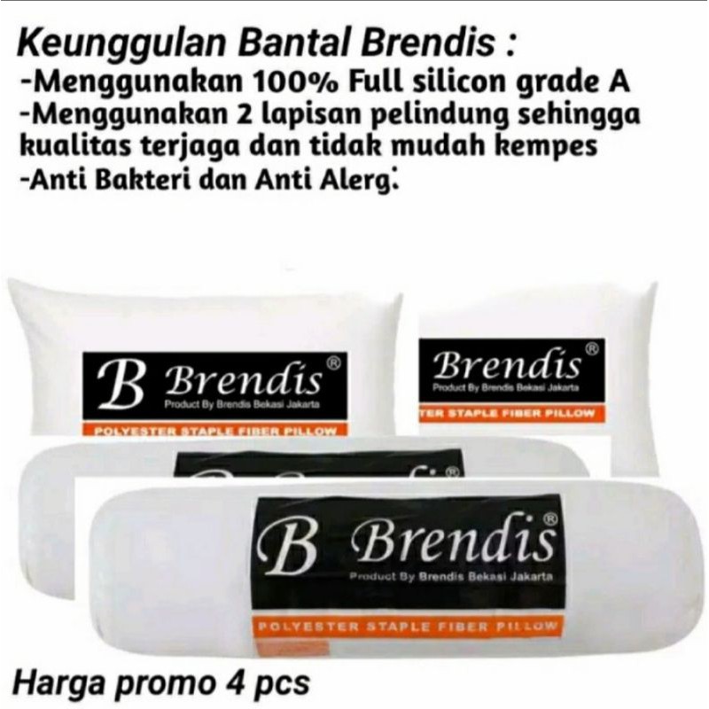 Bantal dan Guling brendis 1 set original 100% silikon super empuk dan mewah