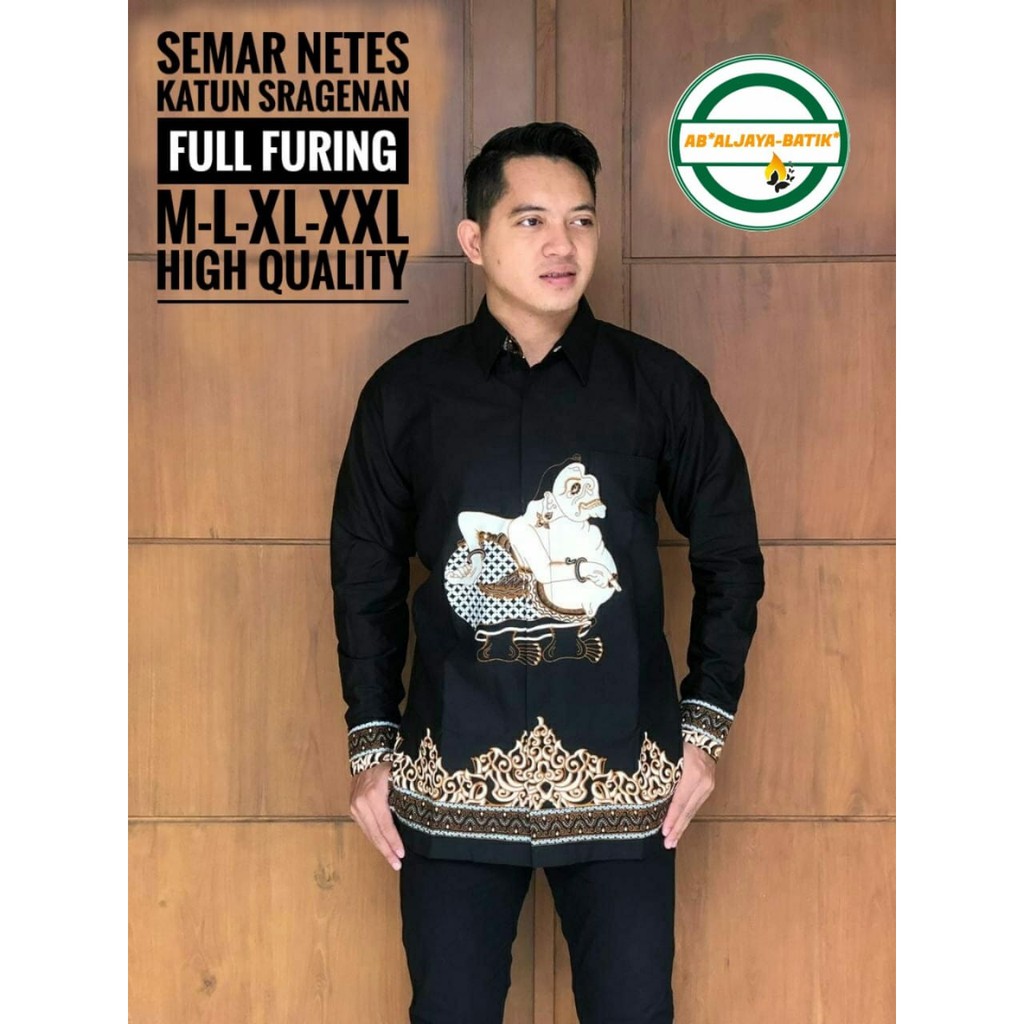 SEMAR NETES Kemeja Batik Pria Lengan Panjang Katun Halus FULL FURING Batik Aljaya