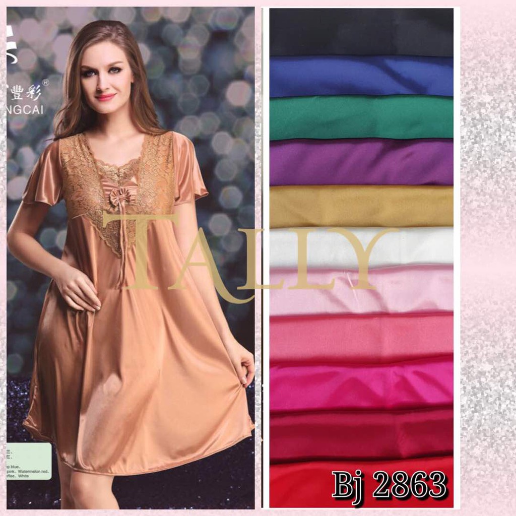 Tally 2863 Baju Tidur Lingerie Satin All Size