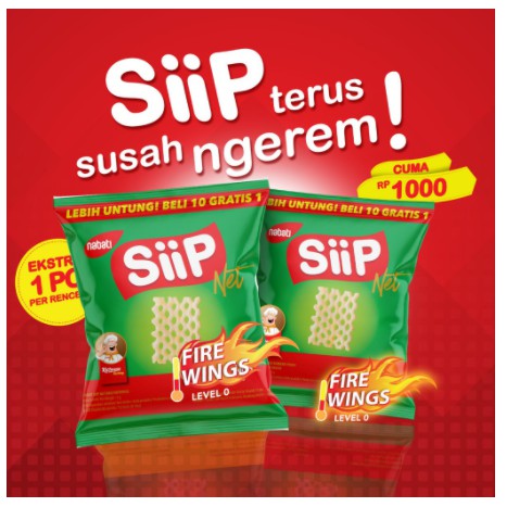 Ecer-SIIP NET makanan ringan rasa barbekiu pedas / firewings flavoured snacks - 9 gr