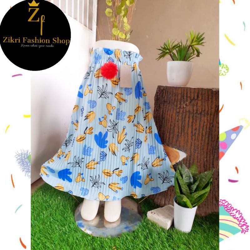 Rok plisket anak perempuan motif / Rok rempel motif/ Rok muslim cantik / Rok plisket anak