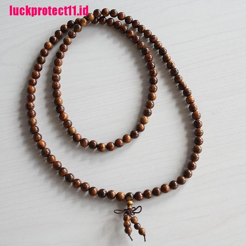 (LUCK) Kalung Doa Buddha Mala 108 Manik-Manik Rosewood Hitam Ukuran 8MM