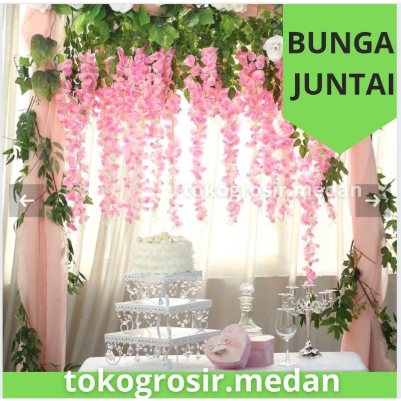 Jual Bunga artificial dekorasi gantung artifisial juntai wisteria