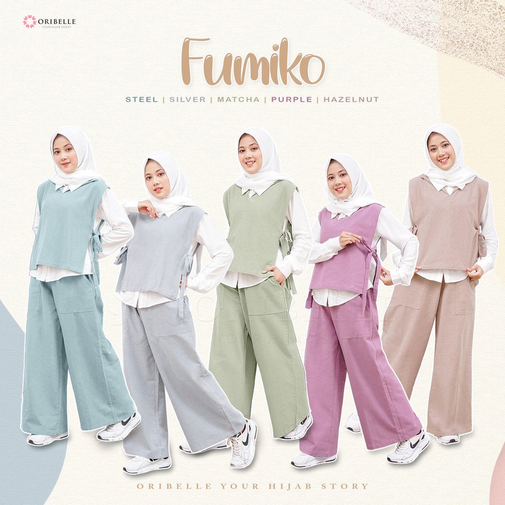 Setelan Baju Muslim Celana dan Vest Untuk Anak dan Dewasa Fumiko By Oribelle  Oribelle