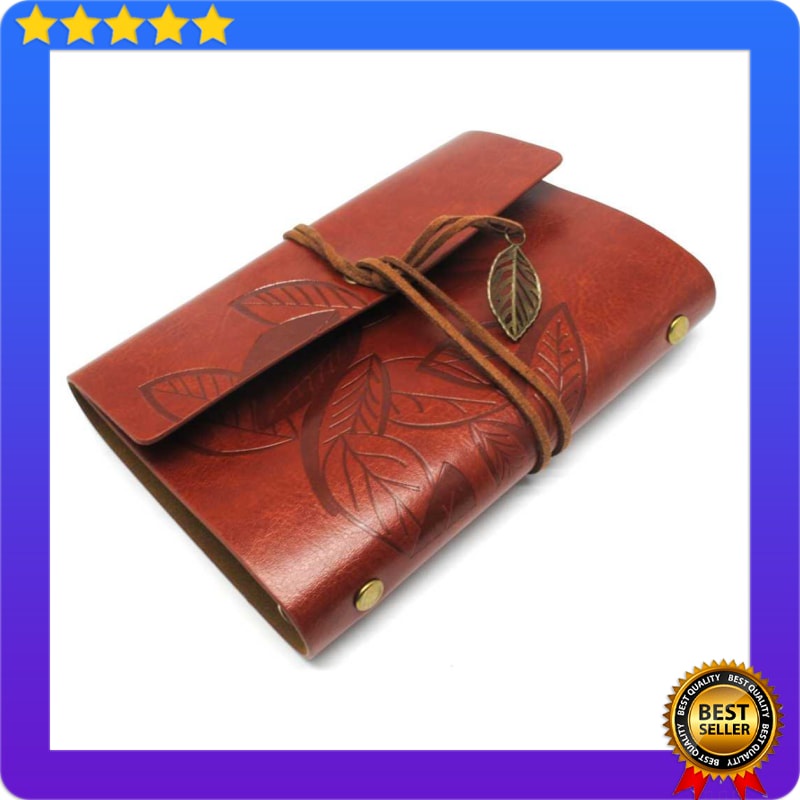

Buku Catatan Binder Kulit Retro Leaf Kertas A6 Buku Tulis Notes Kantor Kuliah