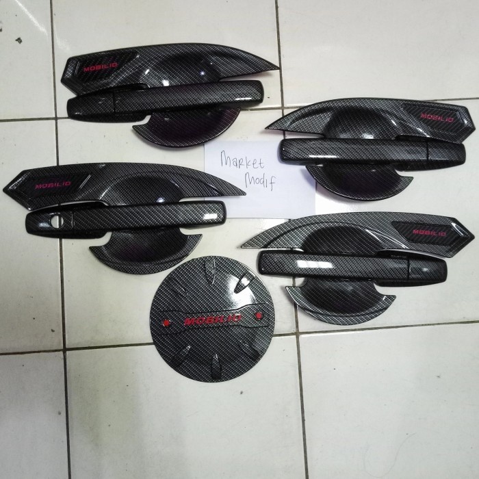 PAKET HANDLE COVER TANK &amp; OUTER CARBON MOBIL HONDA MOBILIO 2014-2021