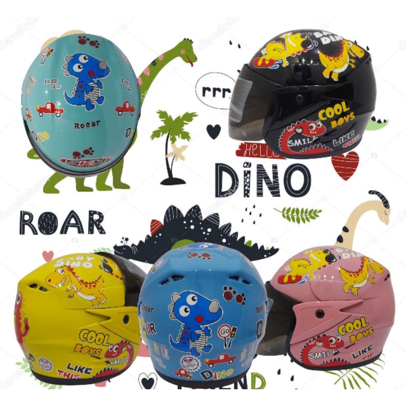 Helm Anak Dino SKY Umur 3 SD 9 Tahun