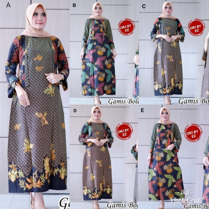 Gamis Batik Set Bolero Baju Gamis Set Bolero Batik Pakaian