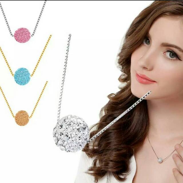 1 pcs kalung titanium liontin mutiara