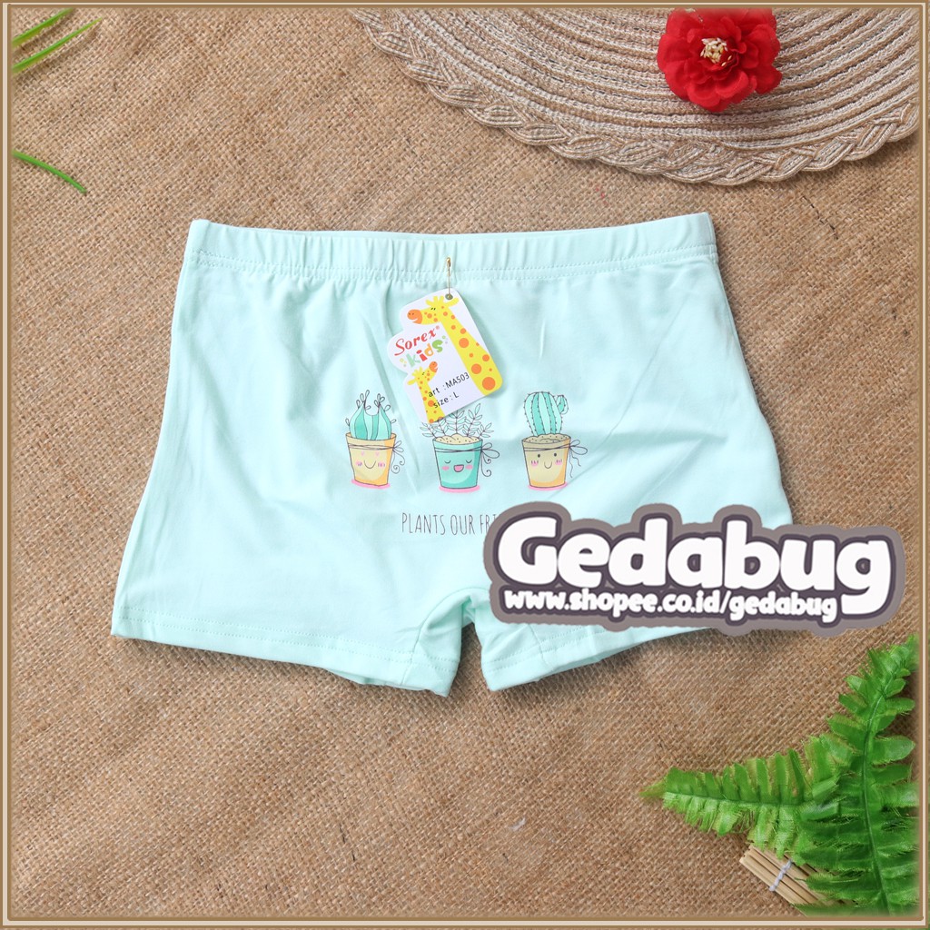 6 pc Boxer Sorex Kids MA 503 Motif Happy Me Boba | Celana dalam anak Super soft CD SOREX SK MA 503 | Gedabug