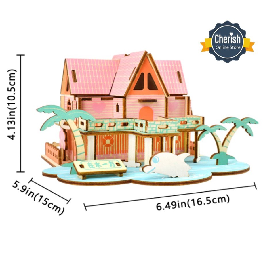 Puzzle 3D Kayu Rumah SUMMER HOUSE - Mainan DIY Anak Dari Kayu | B-042