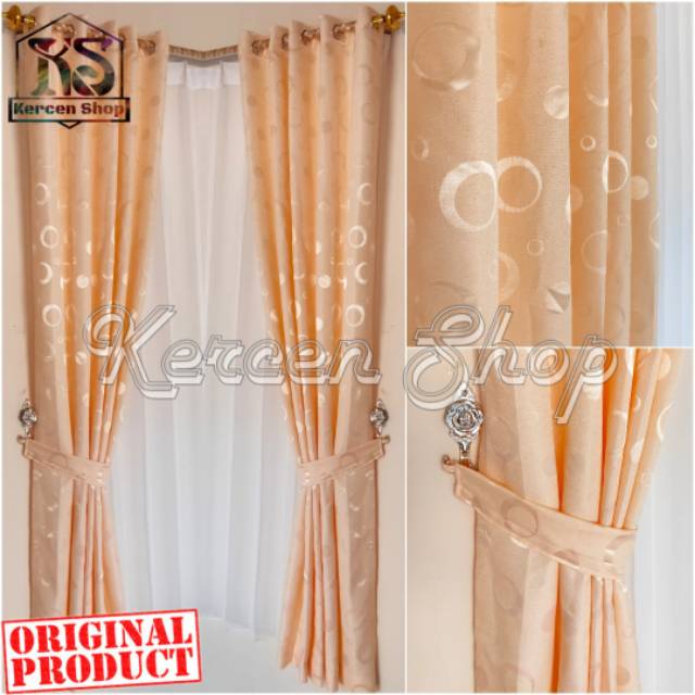 Tirai Gorden Jendela Murah Gorden Minimalis Hordeng Jendela Bahan Lokal Warna Cream Shopee Indonesia